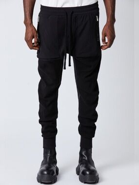 Thom/Krom Thom Krom Zip Pocket Jogger Pants Drop Crotch Black Men’s M